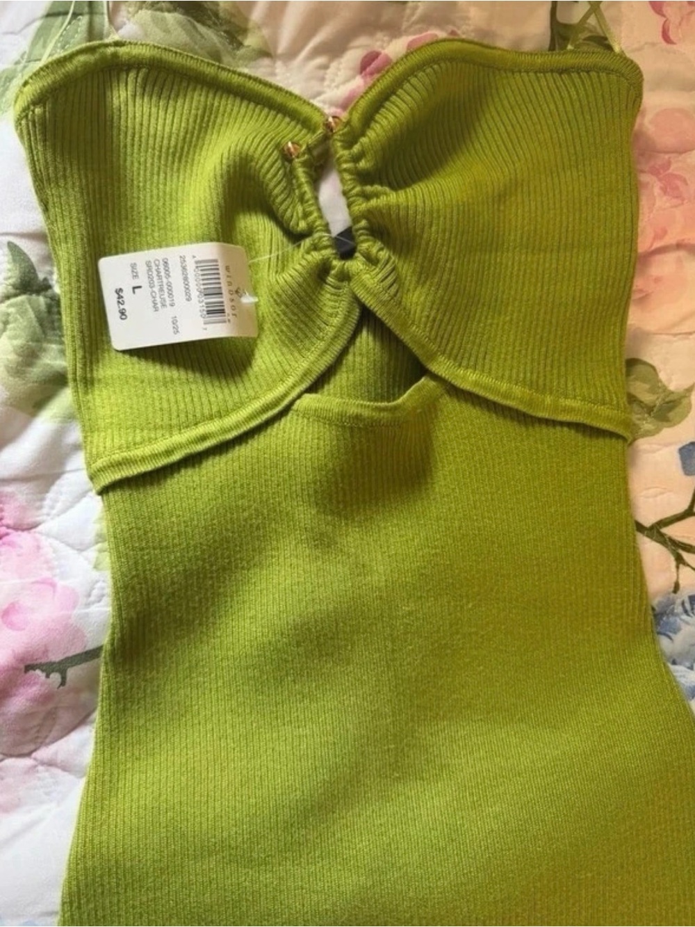 Kids Lime Green Ribbed Knit Bottoms